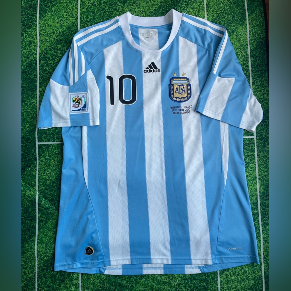 LEO MESSI ARGENTINA 2010 ADIDAS JERSEY